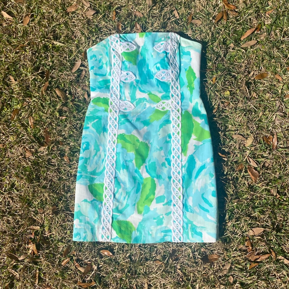 Lilly Pulitzer Tansy Dress—Poolside Blue—First Impressions—Size 10